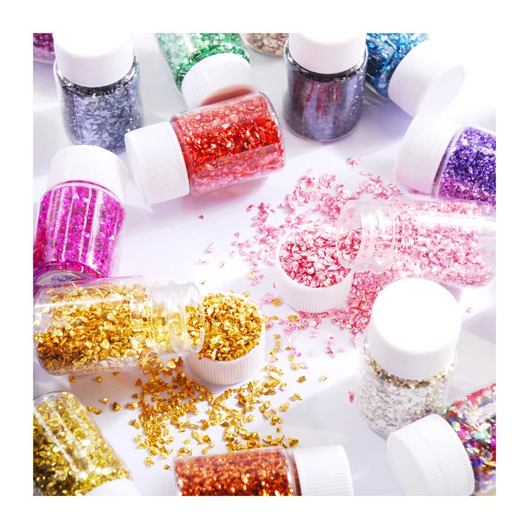 Crafts Decoration Irregular Glitter Metallic Crushed Stone for DIY Resin Mold Filler Nail Arts Decora