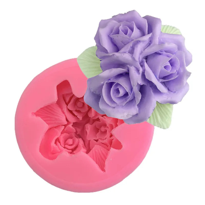 HY 3D Flower Silicone Molds Bloom Rose Mold for Soap Candle Resin Cupcake Decoration