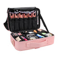 Relavel 2022 New Professional Makeup Train Case Brush Organizer Travel Cosmetic Box 3 Layers Strap Floral Makeup Bag