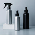 QN Aluminum 50ml 100ml 150ml 250ml 500ml Round Matte Black Customizable Spray Trigger Bottles Empty Refillable Mist Spray Bottle