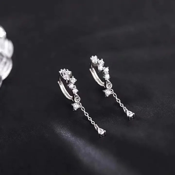 925 Sterling Silver Hoop Earrings Dangle for Women Teen Girls Teardrop Huggie Earrings Drop Water Droplets Dangle Earrings