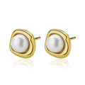 Fashion Earrings S925 Sterling Silver Jewelry 18k Gold Baroque Pearl Stud Earrings for Women