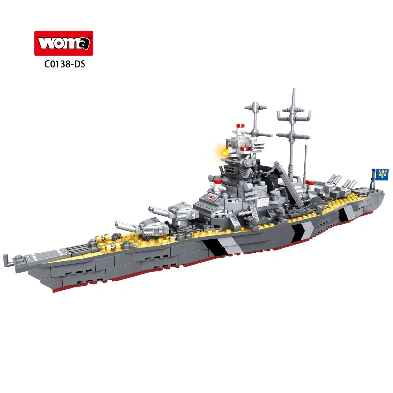 WOMA TOYS C0138 Kids Puzzle Children Army Ships Plastic Boat Model Small Building Blocks Bricks Boy Birthday Gift Set Diy