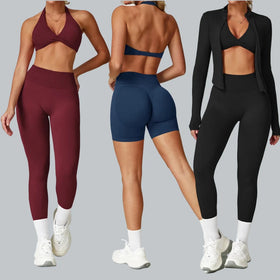 8503 Mix Matching Women 4 Pcs Yoga Set Simple but Unique Fitness Yoga Wear Set Yoga Conjunto Women Fitness Outfit