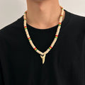 Vintage Handmade Colorful Coconut Husk Beaded Necklace for Men Trendy Male Street Wear Chokers Accessories Fashion Jewelry Gifts