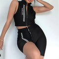 K210097 Custom 2026 Ladies Suit Womens Zipper Athletic for Women Activewear Gym Wear Workout Clothing Short Summer Yoga Set