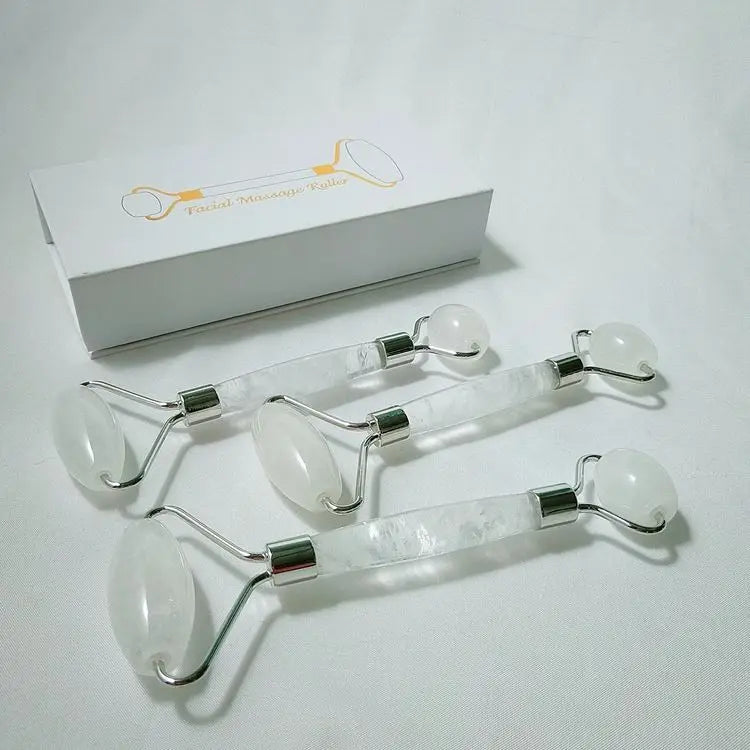 Authentic Dorm Jade Roller Set Natural Clear Quartz Gua Sha Raffini Crystal Set