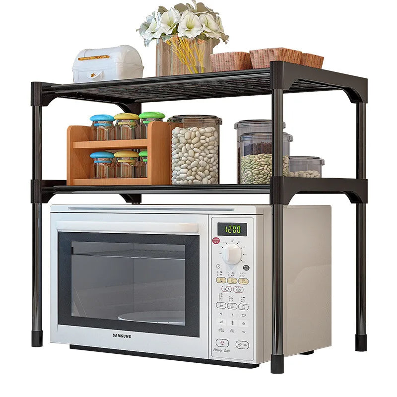 2 Storeys Shelf Kitchen Microwave Oven Shelf Storage for Microwave Microwave Mven Rack Carton Storage Holders & Racks