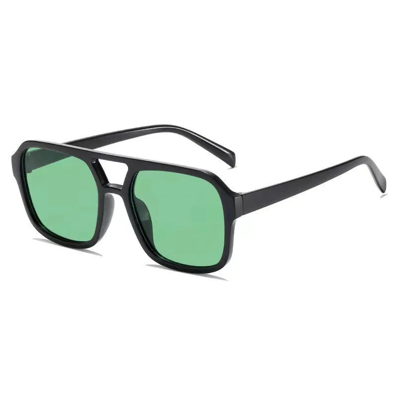 New Summer Women's Sunglasses Uv Resistant Outdoor Square Shape Fashionable Sunglasses Double Bridge