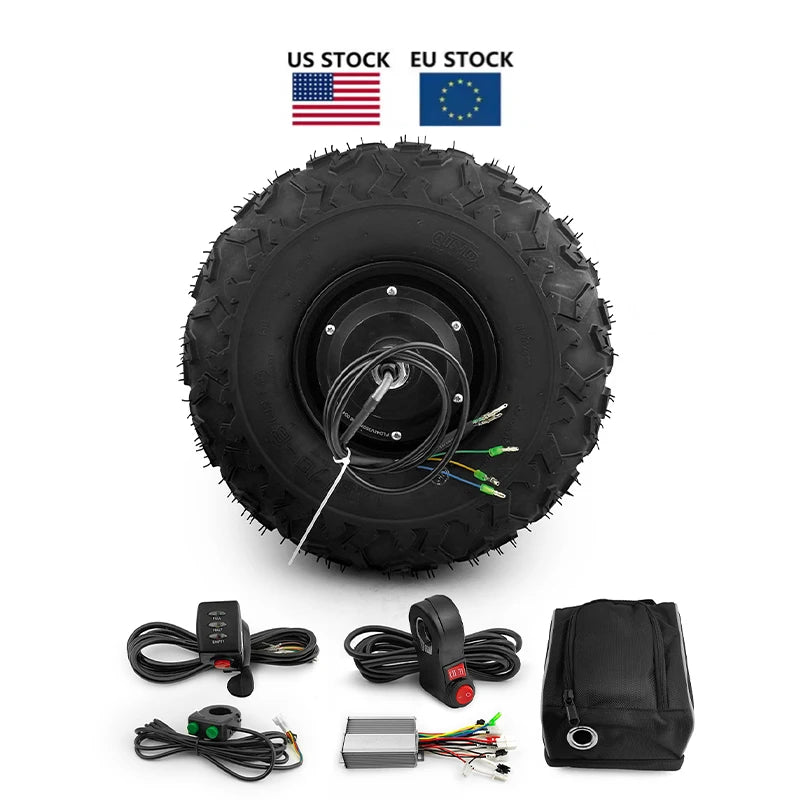 US STOCK EU Warehouse 24V 36V 48V 350W Low Speed Electric Wheelbarrow Gear Motor Scooter Kit With 14.5 Inch Off Road Wheel