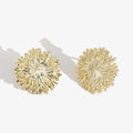 Punk Big 18.8mm Flat Geometric Dandelion Flower Shape Ear Stud Sterling Silver 925 Earrings Stud for Women