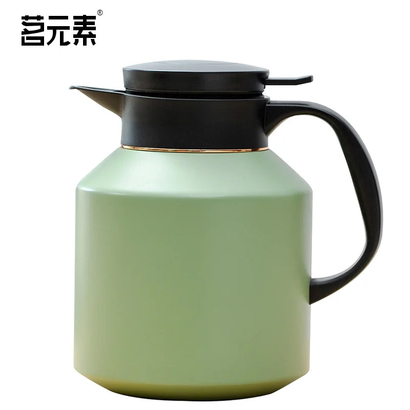 Large Capacity 304 Stainless Steel Teapot Leak-Proof Handle Double Wall Thermos Jug for Household Office Gift for Coffee Tea