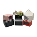 Creative Square Transparent PVC Window Cover with 3 Flower Box Embossed Printing Solid Color Gift Packaging Box