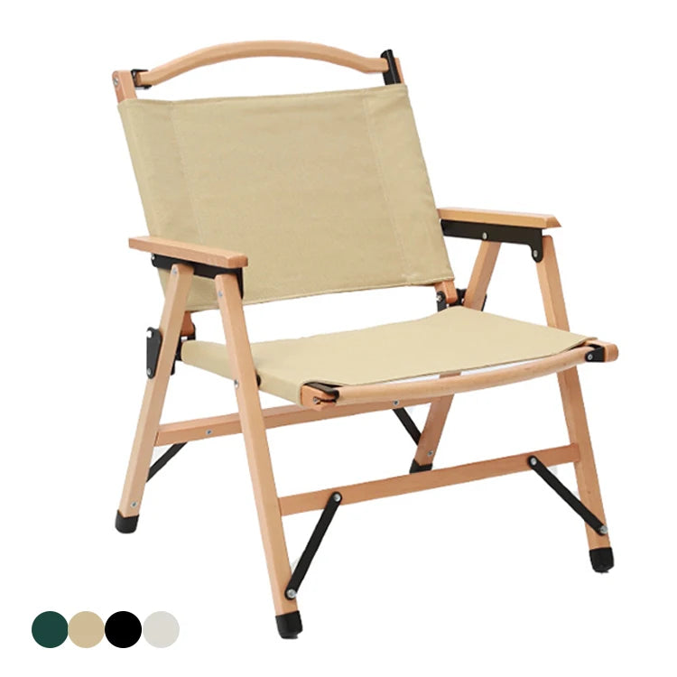 Kermit Chair Modern Design Detachable Foldable Camping Wooden Outdoor Furniture Durable Beach Chair with Wood Grain for Park Use