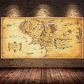 Movie Map of Middle Earth Canvas Painting Vintage Style Wall Art Pictures Cuadros Paintings Home Decor