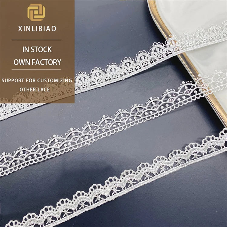 Polyester Sequin Lace Garment Accessories with Embroidered Lace Decoration and High-quality Water-soluble Lace Edging
