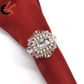 New Arrival Vintage Glass Napkin Rings with Pearl and Rhinestone Elegant Napkin Holders for Party Table Decoration