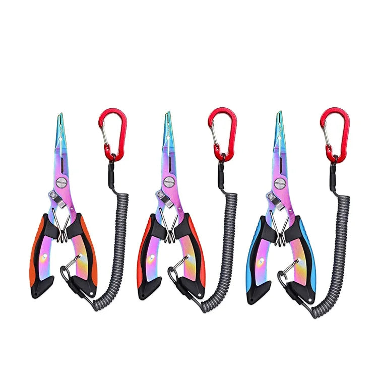 Multi-Functional Stainless Steel Titanium Double Color Chick Nose Fishing Pliers Forceps Stream Strong Horse Fish Wire Cutting