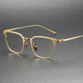 Square 2.0 Titanium Optical Reading Glasses for Men Solid Pattern Golden Japan Eyewear Spectacles Eyeframe Eyeglasses Frames