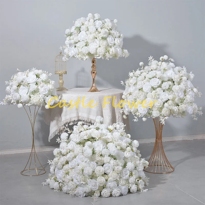 JCF414 Wholesale Large Rose Flower Ball Wedding Centerpieces 50cm Silk Flower Ball Flower Centerpiece Arrangement