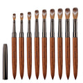 Top Quality Custom Logo Acrylic Nail Brush 2-18# Wooden Nail Brush Kolinsky Nail Art Brush