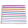11pcs 2-8mm Aluminum TUNISIAN AFGHAN Crochet Hook Kit Knit Needles Sweater Needle with Beaded Yarn Knitting Crochet Set