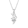 YH JEWELLERY Fine Jewelry OEM ODM Girl Diamond Rhodium Jewelry 925 Sterling Silver Ballet Girl Pendant