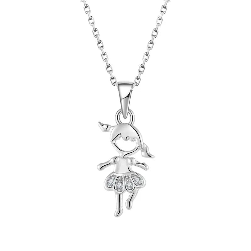 YH JEWELLERY Fine Jewelry OEM ODM Girl Diamond Rhodium Jewelry 925 Sterling Silver Ballet Girl Pendant
