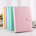 Macaron Color 6 Ring Loose-Leaf PU Leather Hardcover Diary Notebook Cover A5 Pink/Blue/Green/Yellow