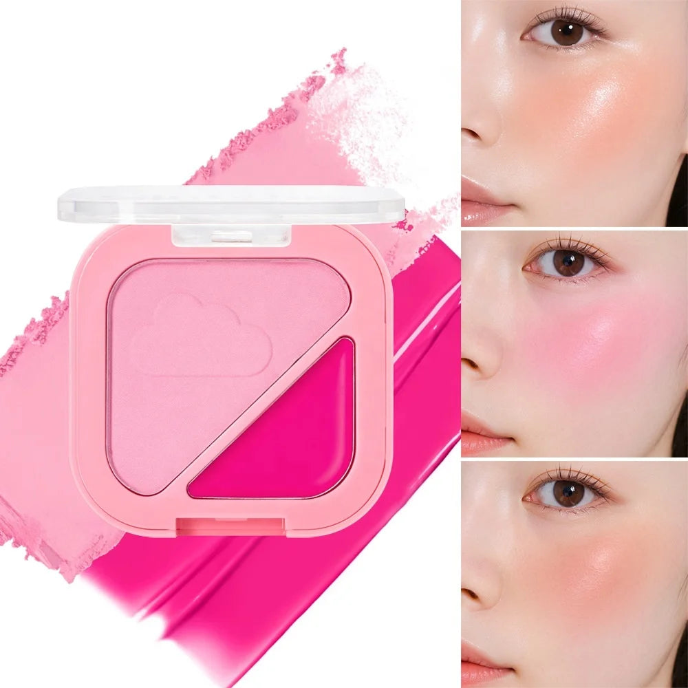 New Makeup Blush Powder Vegan Long-Lasting Shimmer Blush Palette High Pigment Blush for Cheeks Makeup