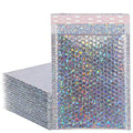 CX Custom Logo Glossy Glitter Poly Bubble Holographic Mailing Envelopes Rainbow Metallic Clothing Shipping Bags