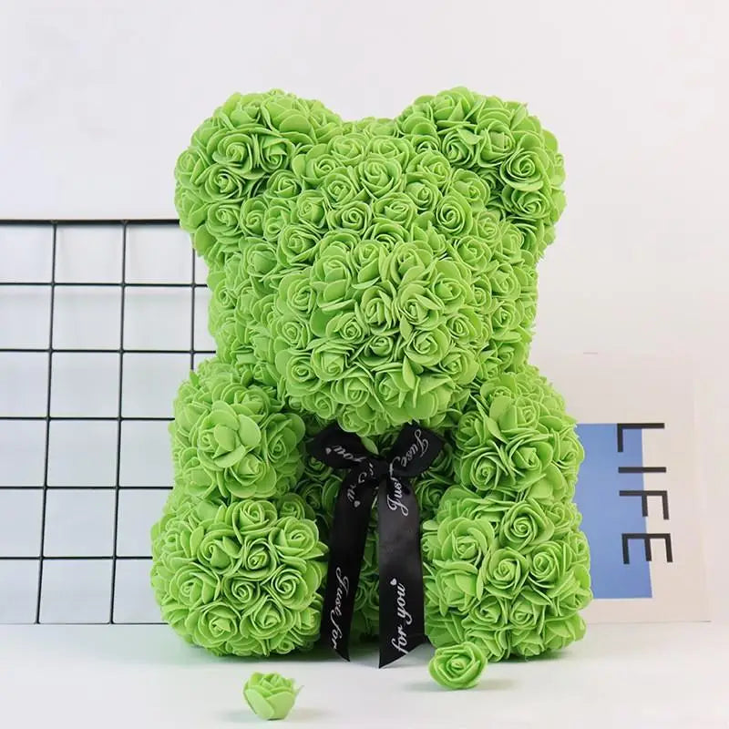Popular 18cm Eternal Flower Cute Rose Bear Gift Without Box Hugging Bear Artificial Flower Gifts Series for Anniversary