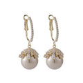 Luxurious Fresh Water Silver Gold Black Pearl Earrings Women Ear Clip Jewelry