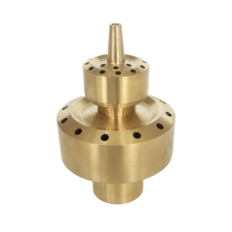 Brass Double 2 Layer Shining Coat Flower Column Fountain Nozzles Forged Female