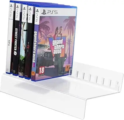 Modern Acrylic Video Game Storage Organizer Stand PS5 PS4 Games Case Storage Display Stand Plastic Material Fits 12 Games Carton