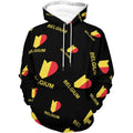 Fitspi Wholesale Love Belgium Unisex Hoodies 3d Country Printed Pullover Hooded Casual Sweatshirts With Pockets