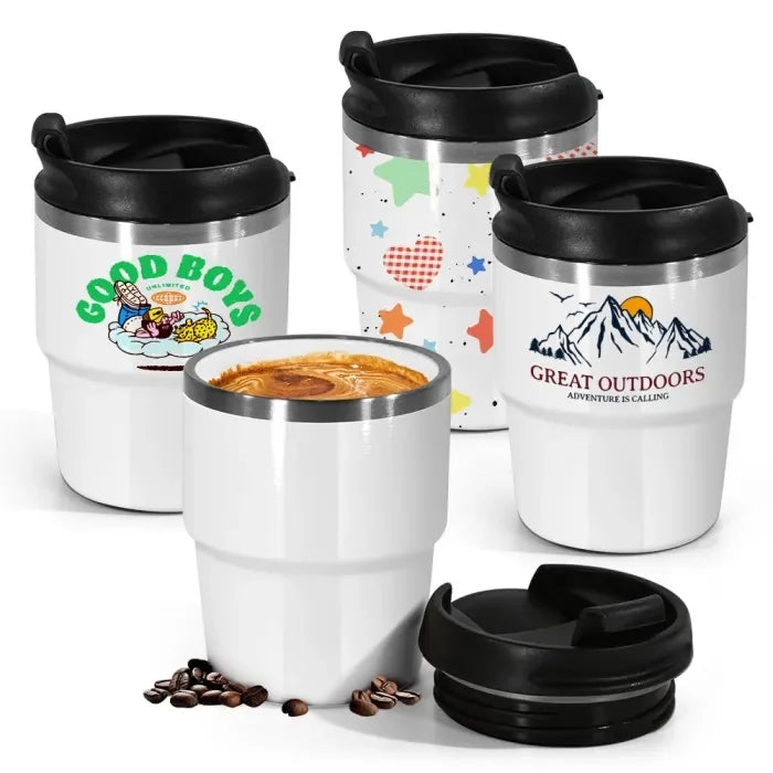 Screw Lid 6oz Sublimation Coffee Mugs Mini Cups Inside with Porcelain Enamel Coating (Easily Cleaning)