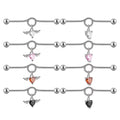 Stainless Steel Heart Zircon Industrial Barbell Ring Earrings Straight Ear Cartilage Helix Piercing Jewelry Women's Gift