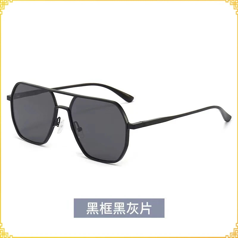 New Trendy Anti-Glare Polarized Sunglasses UV Protection Yellow/Red/Blue Frame PC Material Tac for Men's Fashion Driving Glasses