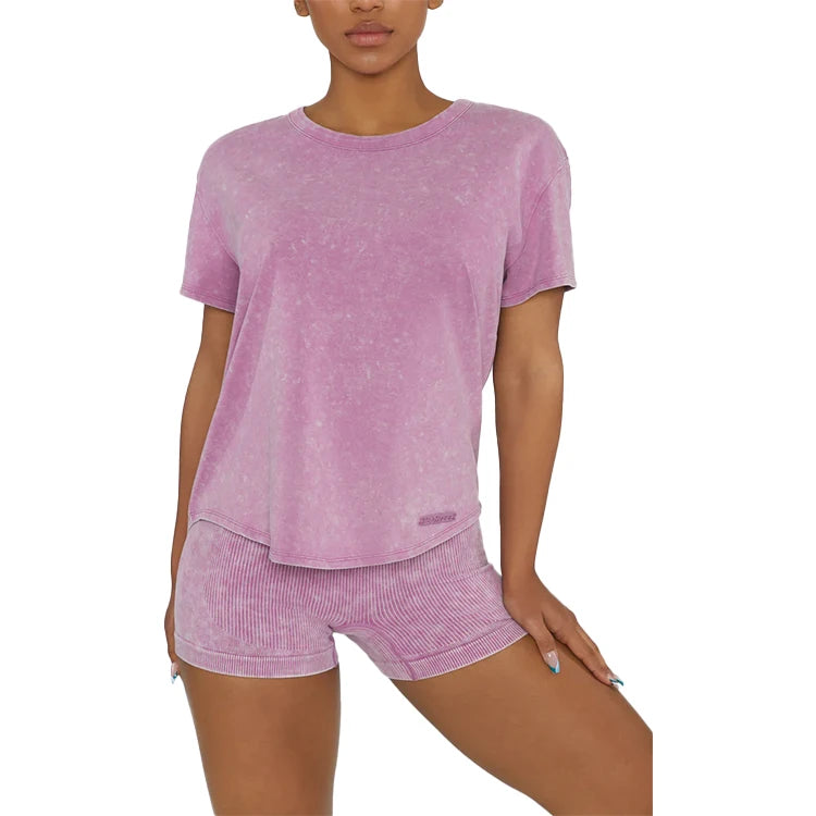 Undefined Clothing Custom Manufacturer Sports Round Neck Acid Wash Fabric Tshirt
