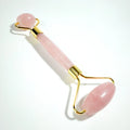 2026 100% Natural Facial Massager Light Rose Quartz Jade Roller for Anti Aging Glitter Glass Handle Roller