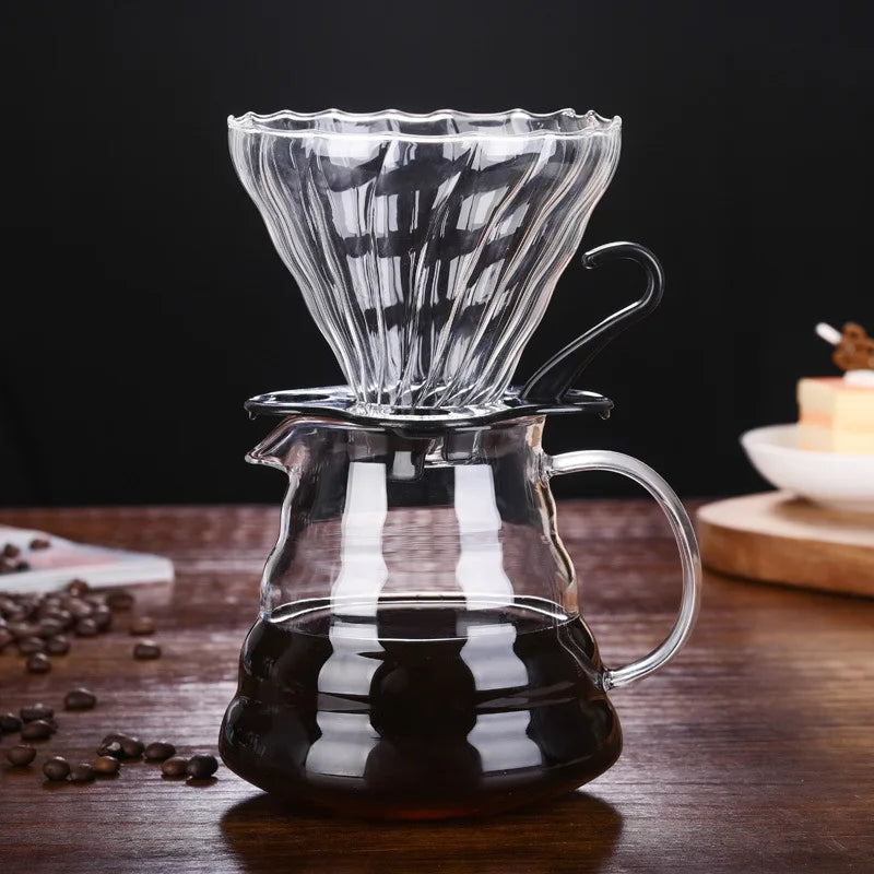 Glass Dripper Custom Filter Coffee Drip Pot Coffee Sever Glass Coffee Pot