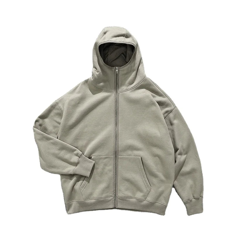 2023 Wholesale Men Plain Color Custom Hoodies Streetstyle Ninja Zip up Hoodie Custom Ninja Hoodie