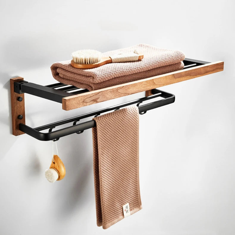 PRE-Assembled Floating Wall Storage Wood Shelves Rack Towel/Paper Holder Rustic Bathroom Decor Accessories Sets