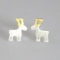 925 Sterling Silver Female Korean Fashion Style Earrings Fawn Gold-Plated Unique Design Latest Wholesale for Wedding Party Gift
