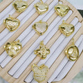 CZ8690 Unique Jewelry Supplies 18k Gold Plated Virgin Mary Lady of Guadalupe CZ Diamond Pave Heart Butterfly Locket Pendants