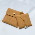 Custom Jewelry Pouch with Button Suede Jewelry Bag and Box and Insert Pad
