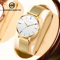HANNAH MARTIN Watches Manufacturing Minimalist Watch Woman Custom Logo Gold Simple Waterproof Brand Girl Luxury Slim Wrist Watch MegaBDM