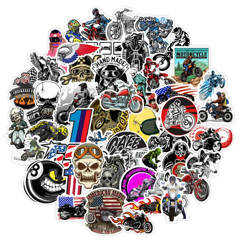 50Pcs Dirt Bike Extreme Sport Waterproof Graffiti Stickers for Motorcycle Laptop Bottle Car Custom Off Road Motorcycle Label