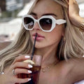 Logo Custom Vintage Fashion Lady White Punk Sun Glasses UV400 Oversized Square Sunglasses Women